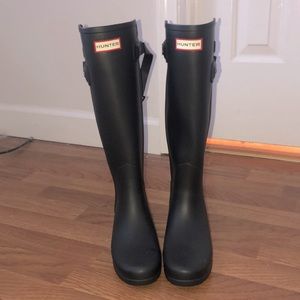 Hunter black rain boots